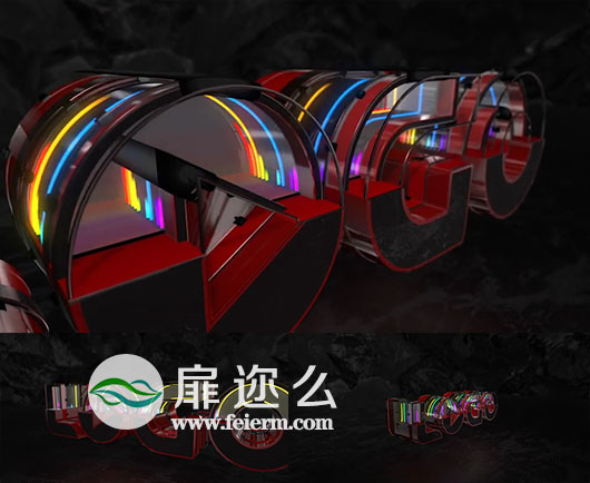 AE模板三维标志演绎动画玻璃霓虹灯音乐电影均衡器特效