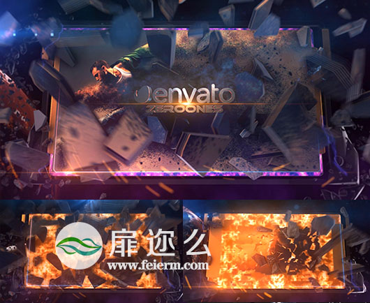 AE模板地球冲击特效三维史诗爆炸片头动画