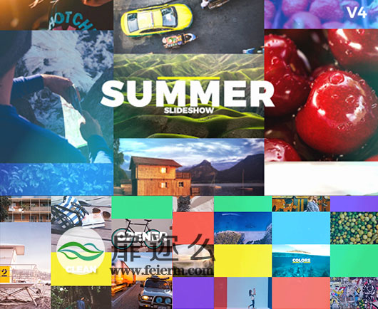 AE模板快速干净快动态幻灯片夏季假期旅游视频