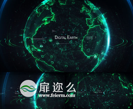 AE模板高科技地球信息粒子数据信息互联网宣传片