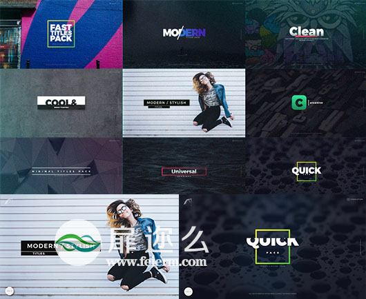 AE模板快捷简约文字标题排版动画