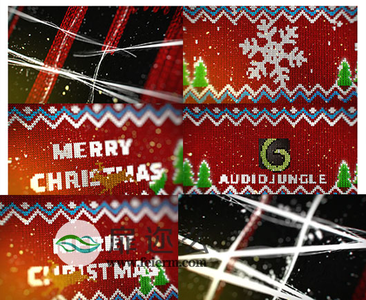 AE模板针织温馨圣诞节快乐片头动画