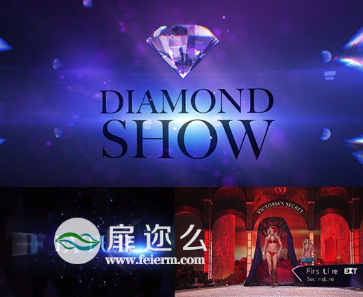 AE模板钻石折射时装秀时尚魅力水晶元素效果