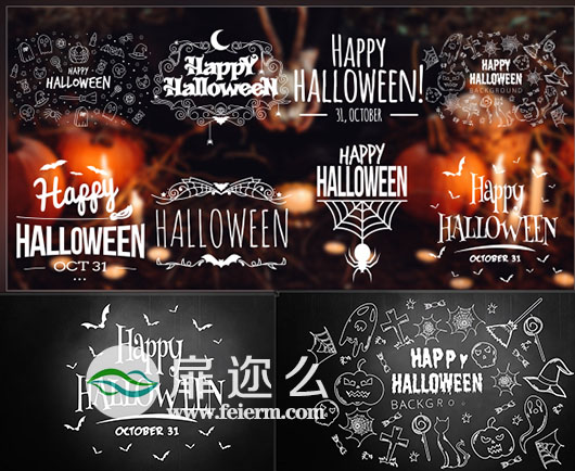 AE模板万圣节主题字幕徽章文字标题设计