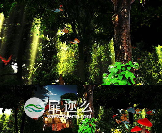 浪漫森林小木屋童话恋曲高清婚礼舞台背景视频素材