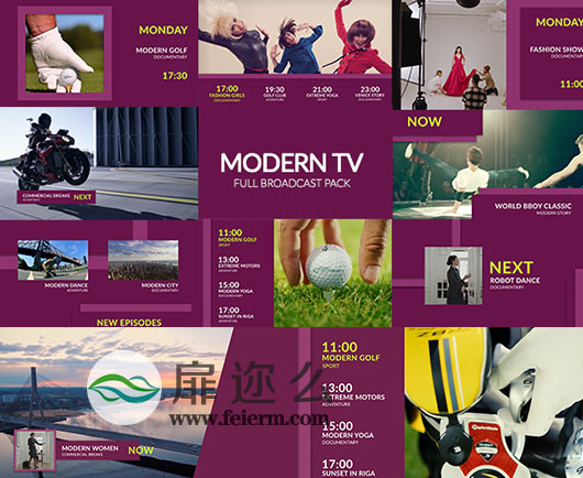 AE模板4K分辨率电视栏目时尚品牌TV频道包装片头