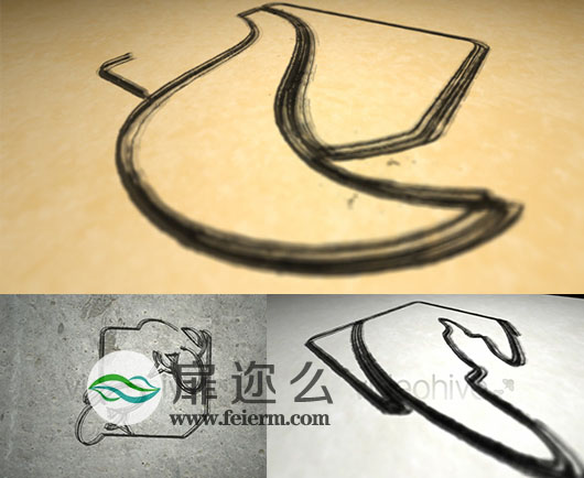 AE模板书法绘画油墨方式logo演绎标志动画片头