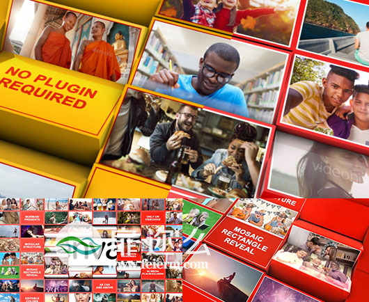 AE模板节假日生日3D立方体纪念日相册专辑幻灯片动画