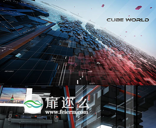 AE模板玻璃质感立方体电视栏目包装企业公司视频相册动画