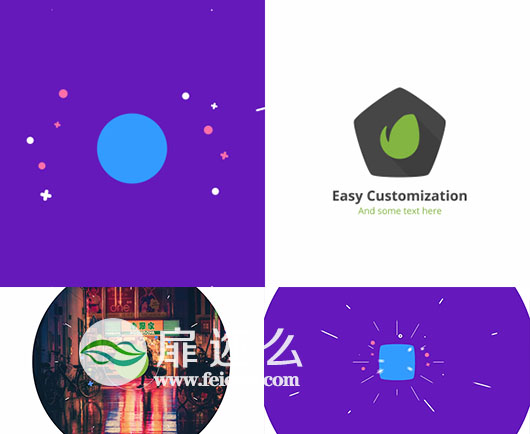 AE模板MG抽象设计扁平化logo演绎片头动画