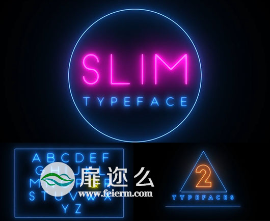 AE模板可以自定义形状路径的霓虹灯发光文本动画效果