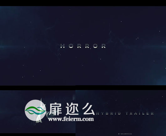 AE模板大气科幻电影宣传预告片片故障动画开场视频