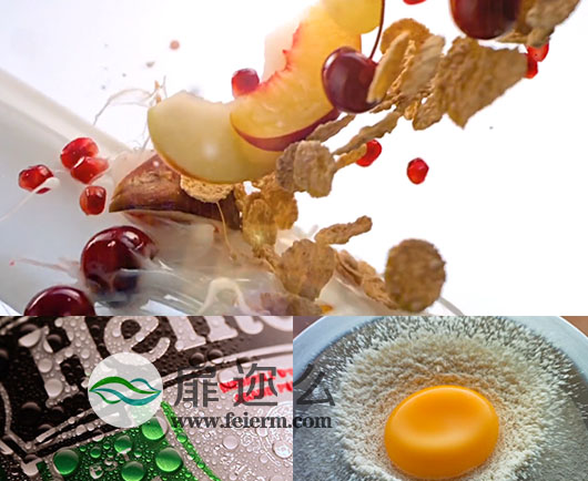 实拍啤酒水果牛奶鸡蛋飞舞视频动画