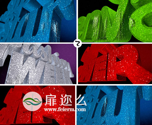 AE模板E3D制作的沙尘闪烁三维文字动画效果