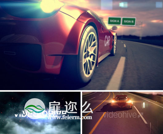 AE模板赛车汽车速度驱动器能源展示视频动画