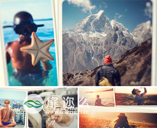 AE模板节假日旅游唯美婚礼纪念日电子相册