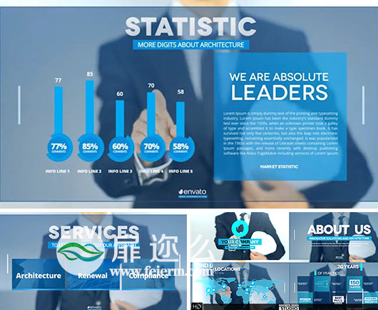 AE模板企业公司房地产宣传片真人触摸屏未来高科技全息投影动画