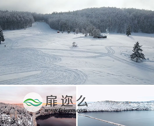 高清实拍视频航拍2018初雪下雪美丽雪景素材