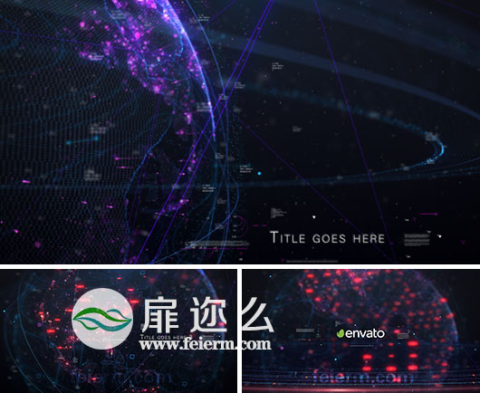 AE模板数字信息安全技术HUD地球高科技感宣传片头