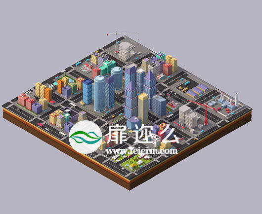 低多边形城市楼房3D模型 Low Poly Megapolis City Pack