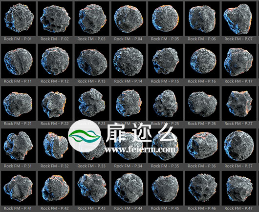 C4D模型：C4D石头预设3D模型 TFMSTYLE – Rock FM For Cinema 4D (lib4d+OBJ)