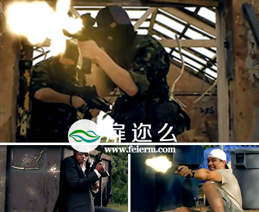 视频素材 高清电影枪战爆炸子弹开枪动作特效素材+音效素材