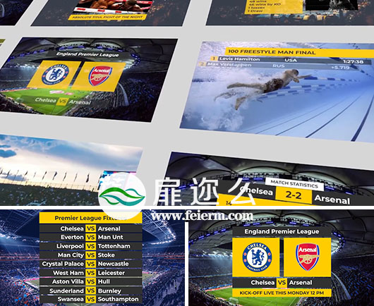 PR模版体育赛事电视广播节目标题字幕条图形动画