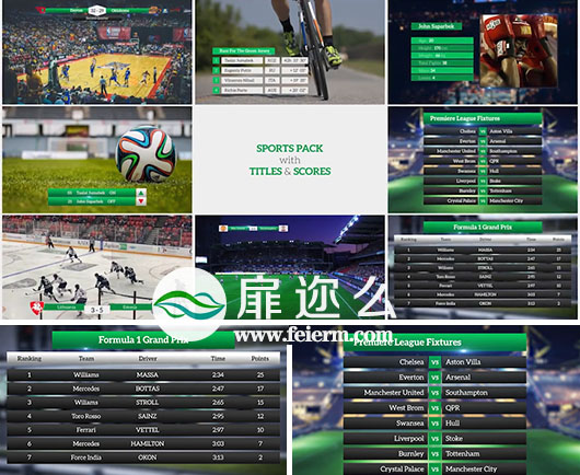 PR模板体育赛事队伍分数排名首发阵容包装字幕条