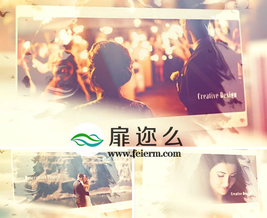 AE模板温馨唯美浪漫回忆婚礼纪念日照片展示