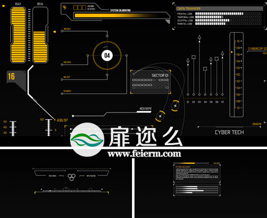 AE模板25个组HUD信息图表科技感界面动画元素