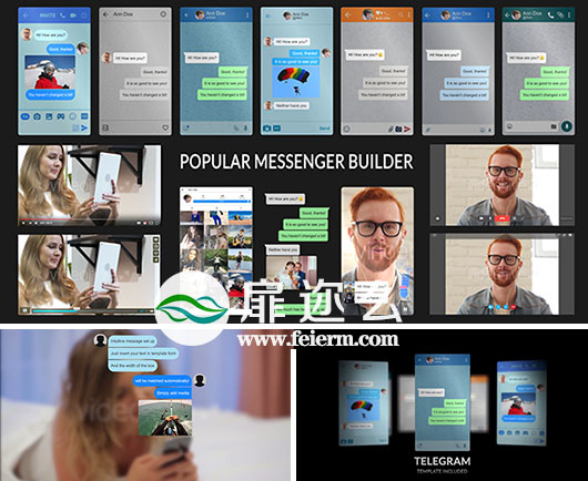 AE模板社交媒体APP聊天气泡对话框动画包