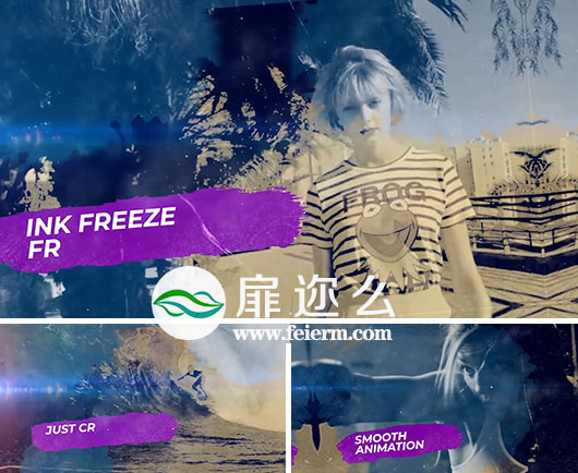 AE模板水墨油漆定格绘图电影肖像预告片包装动画