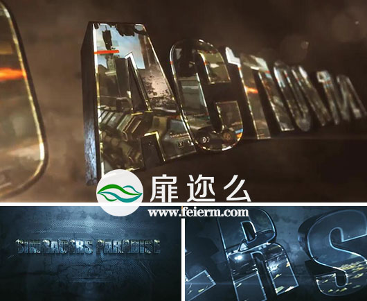 AE模板故障失真炫酷大气的三维文字片头开场动画