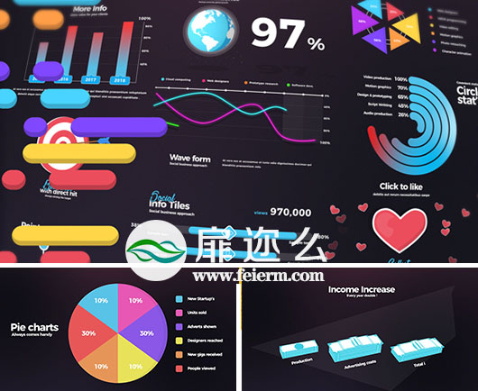 AE模板企业公司单元格数据分析信息图表动画