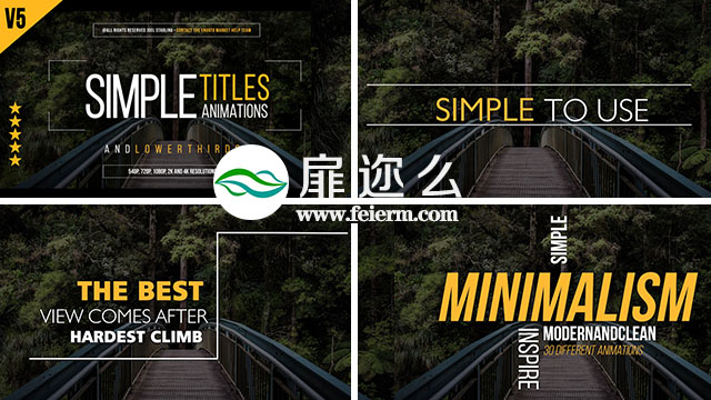 AE+PR模板30组4K文字标题字幕动画预设