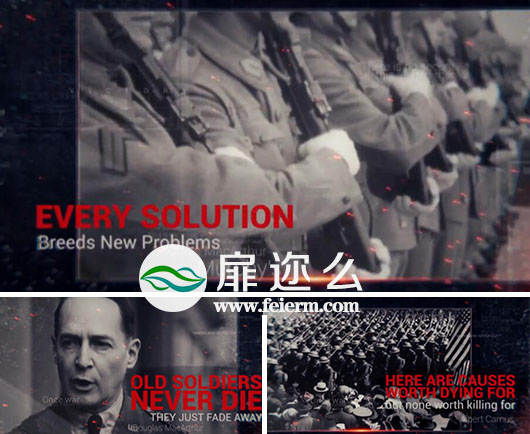 AE模板大气复古历史展示回忆视频片头动画