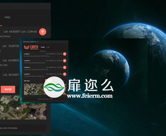 AE脚本：地球俯冲推拉聚焦地点动画脚本 Earth Zoom Toolkit Pro