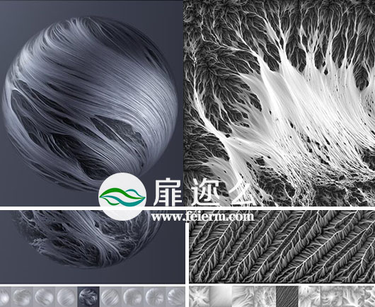 材质贴图：115张2K抽象神经纤维视网膜贴图材质