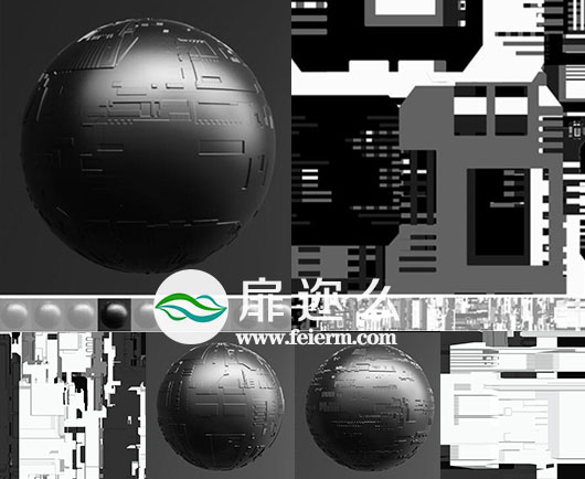 材质贴图：120张科技感6K置换贴图材质