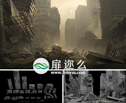 城市废墟场景3D模型 Kitbash3D – WARZONE