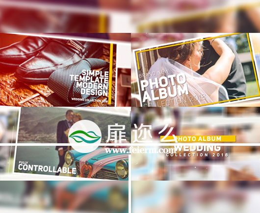 AE模板3D婚纱照片相册唯美婚礼生日幻灯片展示视频动画