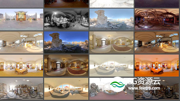 C4D环境贴图预设-204个室内 天空 灯光环境HDR贴图预设素材