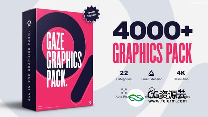 AE脚本-4000+视频字幕转场动态背景图形动画设计 Graphics Pack V4.5