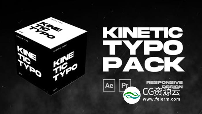 PR预设-25个创意黑白动态文字标题排版展示 Kinetic Typography MOGRT