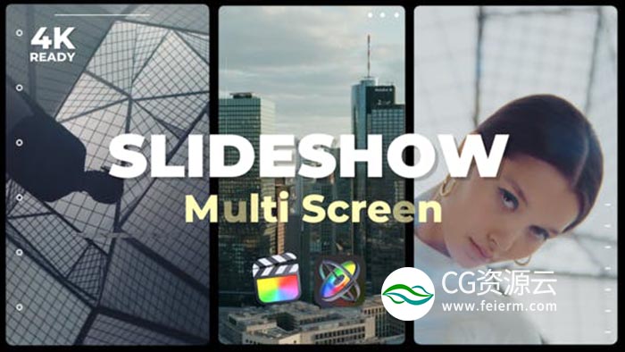 FCPX模板-多屏幕视频分屏展示开场片头 Multi Screen Slideshow