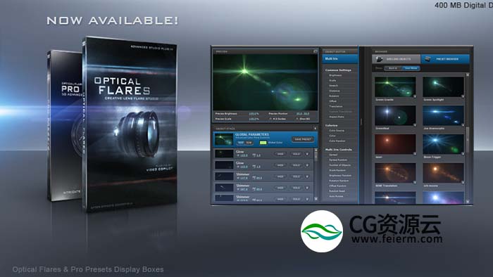 AE插件-专业高级镜头光晕耀斑特效 Optical Flares v1.3.7 Win支持AE2022多帧渲染