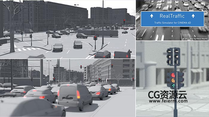 C4D插件-交通场景模拟插件 RealTraffic 1.00.2