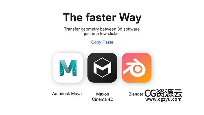 Blender/C4D/Maya快速复制粘贴模型互导插件 Quick Copy Paste