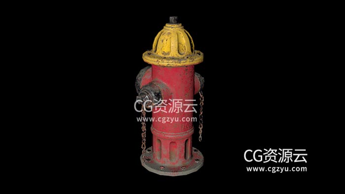 3D模型-破旧的金属城市消防栓C4D模型