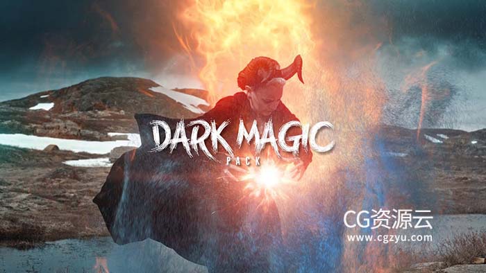 视频素材-227个4K黑暗科幻恶龙火焰法术打斗魔法能量烟雾冲击碰撞传送门 Dark Magic Pack